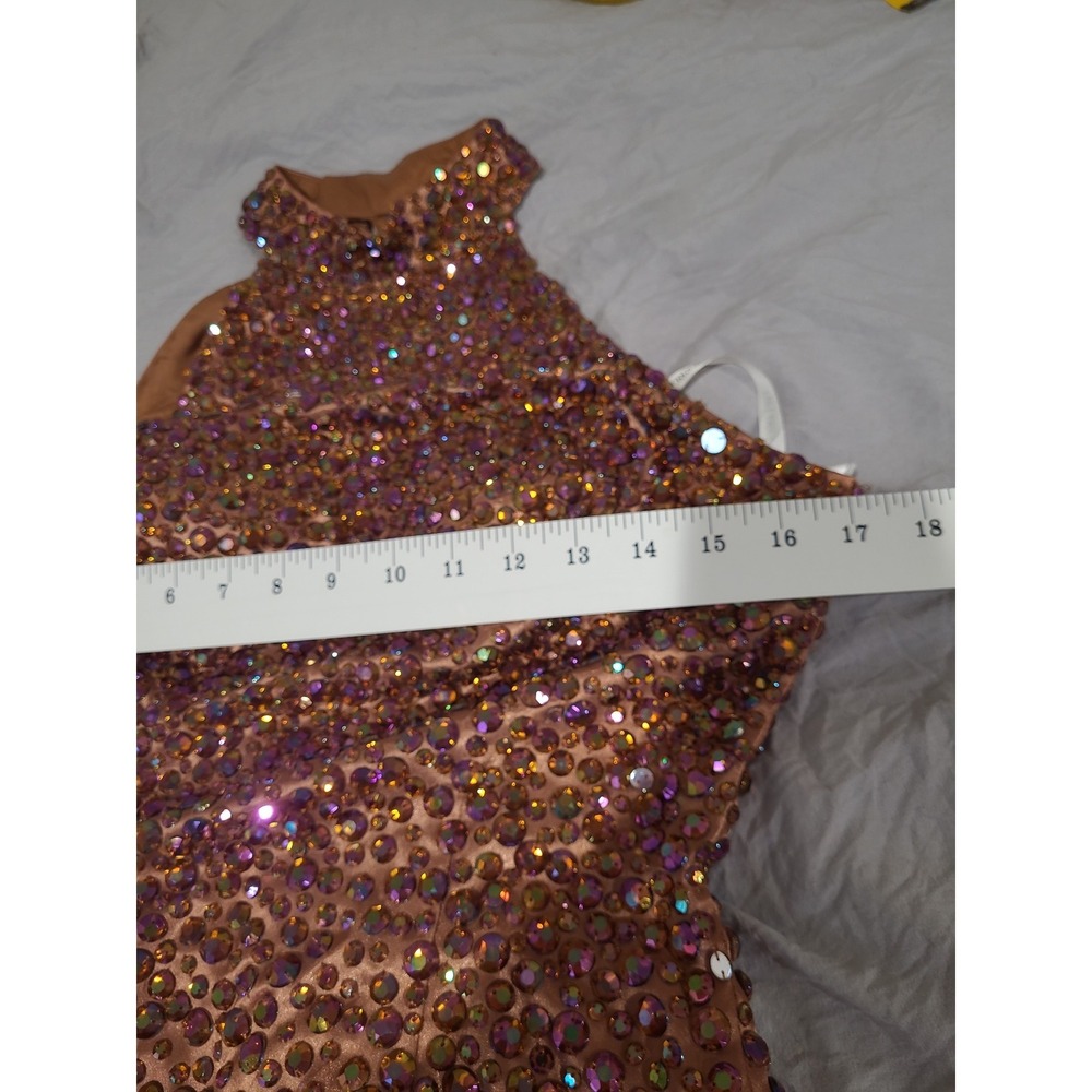 Sherri Hill 11284 Fully Stoned Cocktail dress Bronze Women SZ 6 glam event dress - Picture 9 of 12